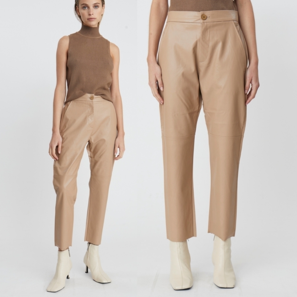 Nanushka Vegan Leather Straight Leg Pants Size Medium $575